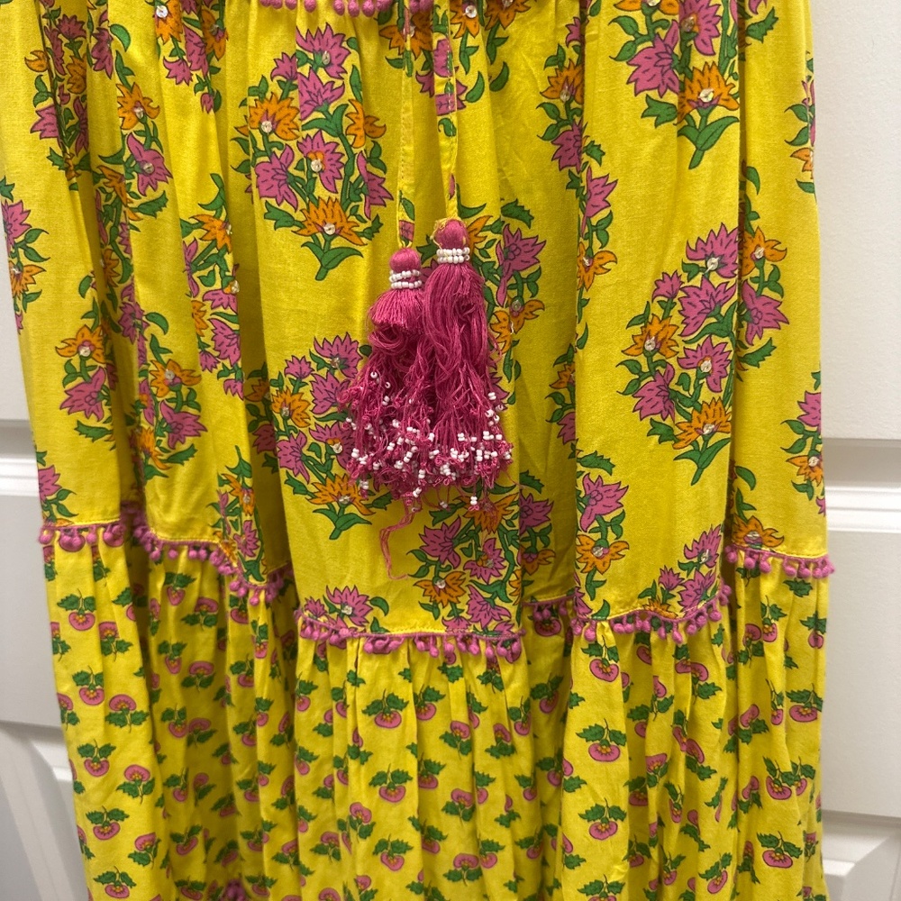Miss June yellow off the shoulder dress - small - Picture 3 of 5